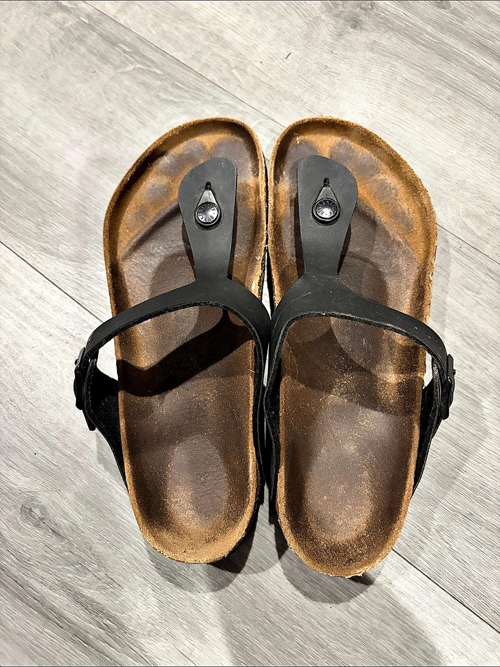 Birkenstock Gizeh Black & Brown Sandals 39